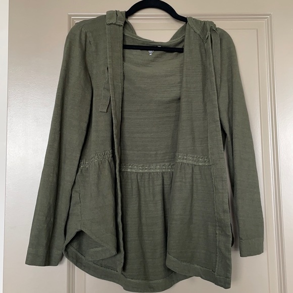 LOFT Tops - BRAND NEW LOFT green peplum hooded sweatshirt